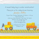 Construction Trucks Baby Boy Printable Baby Shower Invitation Editable PDF #A117