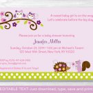 Girl Owl Woodland Forest Friends Printable Baby Shower Invitation Editable PDF #A250