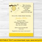 Lil Bumble Bee Happy As Can Bee Printable Baby Shower Invitation Editable PDF #A256