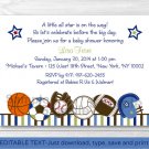 Sports All Star Play Ball Printable Baby Shower Invitation Editable PDF #A257
