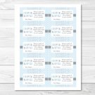 Modern Baby Blue Chevron Printable Baby Shower Diaper Raffle Tickets #A260