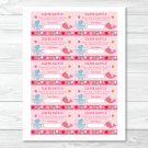 Pink Under The Sea Printable Baby Shower Diaper Raffle Tickets #A262