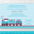 Choo Choo Train Red Blue Baby Boy Printable Baby Shower Invitation Editable PDF #A268