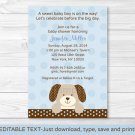 Polka Dot Puppy Dog Baby Boy Printable Baby Shower Invitation Editable PDF #A116