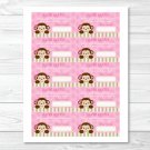 Lil Monkey Girl Jungle Safari Printable Baby Shower Diaper Raffle Tickets #A270