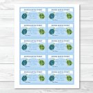 Sea Turtle Reef Printable Baby Shower Diaper Raffle Tickets #A144