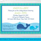 Lil Blue Whale Ahoy! Its A Boy! Printable Baby Shower Invitation Editable PDF #A215