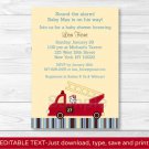 Fire Truck Engine 27 Dalmation Printable Baby Shower Invitation Editable PDF #A272