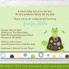 Mod Turtle Frog Pond Pals Printable Baby Shower Invitation Editable PDF #A274