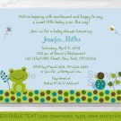 Frog Snails Pond Pals Printable Baby Shower Invitation Editable PDF #A275