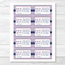 Pink Navy Chevron Printable Baby Shower Diaper Raffle Tickets #A277