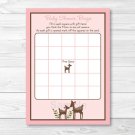 Pink Willow Deer Printable Baby Shower Bingo Cards #A200