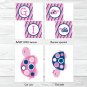 Mod Pink Turtle Mom And Baby Printable Baby Shower Party Package #A286