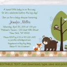 Bear Fox Owl Forest Friends Printable Baby Shower Invitation Editable PDF #A290