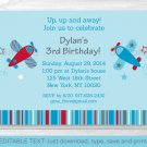Little Aviator Airplane Blue Red Printable Birthday Invitation Editable PDF #A155