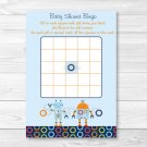 Baby Bots Robot Printable Baby Shower Bingo Cards #A228