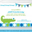 Preppy Alligator Argyle Printable Birthday Invitation Editable PDF #A300