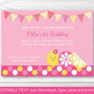Pink Lemonade Printable Birthday Invitation Editable PDF #A303