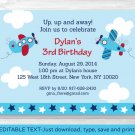 Airplane Aviator Printable Birthday Invitation Editable PDF #A308