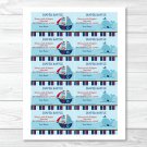Pirate Monkey Nautical Whale Printable Baby Shower Diaper Raffle Tickets #A287