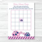 Mod Pink Turtle Mom And Baby Printable Baby Shower Bingo Cards #A286
