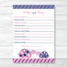 Mod Pink Turtle Mom And Baby Printable Baby Shower Wishes For Baby Advice Cards #A286