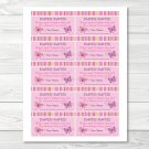 Baby Girl Pink Butterfly Printable Baby Shower Diaper Raffle Tickets #A221