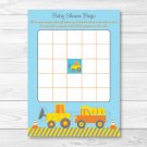 Construction Trucks Printable Baby Shower Bingo Cards #A117