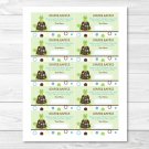 Mod Turtle Frog Pond Pals Printable Baby Shower Diaper Raffle Tickets #A274