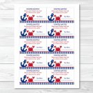 Nautical Crab Under The Sea Printable Baby Shower Diaper Raffle Tickets #A182