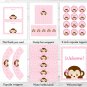 Girl Pop Monkey Pink Printable Baby Shower Party Package #A167