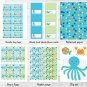 Under The Sea Octopus Crab Whale Nautical Printable Birthday Party Package #A316
