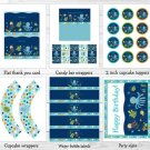 Under The Sea Octopus Crab Turtle Nautical Printable Birthday Party Package #A317