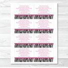 Pink Sassy Zebra Print Printable Baby Shower Book Request Cards #A223