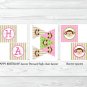Mod Girl Monkey Printable Birthday Party Package #A288