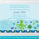 Under The Sea Nautical Calypso Printable Baby Shower Invitation Editable PDF #A202