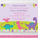 Girl Dinosaur Printable Birthday Invitation Editable PDF #A325