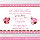 Pink Ladybug Printable Baby Shower Invitation Editable PDF #A122