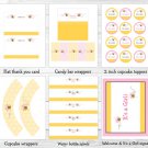 Pink Bumble Bee Printable Baby Shower Party Package #A101