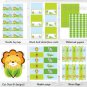 Blue Safari Jungle Animals Printable Birthday Party Package #A328