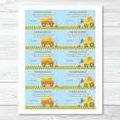 Construction Trucks Printable Baby Shower Diaper Raffle Tickets #A117