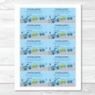 Around The Town Cars And Trucks Printable Baby Shower Diaper Raffle Tickets #A265