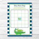 Preppy Alligator Printable Baby Shower Bingo Cards #A157