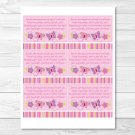 Baby Girl Pink Butterfly Printable Baby Shower Book Request Cards #A221