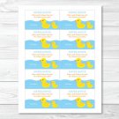 Rubber Duck Printable Baby Shower Diaper Raffle Tickets #A176