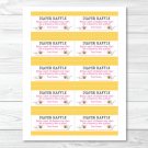 Pink Bumble Bee Printable Baby Shower Diaper Raffle Tickets #A101