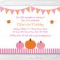 Pink Pumpkin Fall Harvest Printable Birthday Invitation Editable PDF #A338