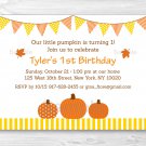 Pumpkin Fall Harvest Printable Birthday Invitation Editable PDF #A339