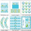 Under The Sea Baby Boy Nautical Printable Baby Shower Party Package #A237