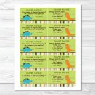Dinosaur Friends Printable Baby Shower Diaper Raffle Tickets #A132
